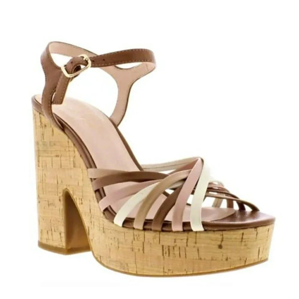 Kate Spade Women's Glow Leather Dressy Platforms Multi Toast Size 7 (MSRP $228) - Picture 1 of 10